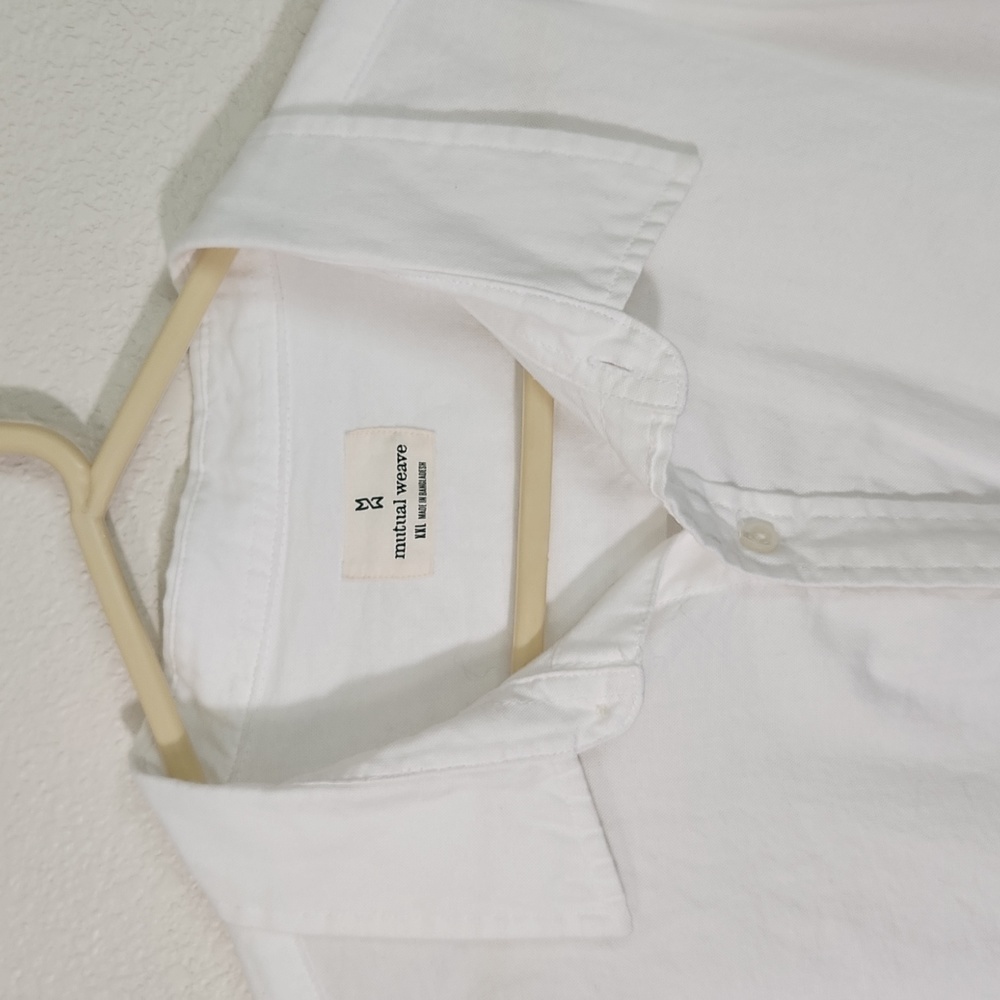 Mutual Weave, white button down Oxford shirt, size XXL - Picture 3 of 6